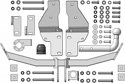 ZH103A Фаркоп ZincaR ОЦИНКОВАННЫЙ Hyundai SantaFe 2012-2018, Kia Sorento 2012-2020 (оцинк. Шар)