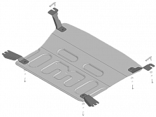 343901 Усиленная Защита картера Двигателя, КПП. 4 мм, Алюминий.