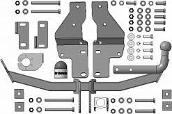 90908-A Фаркоп Motodor Hyundai Santa Fe 2012-2018, Grand Santa Fe 2014-2018, Kia Sorento c 2012 (оцинк. Шар)