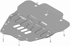 75901 Усиленная Защита Радиатора, Двигателя и КПП, 2 мм, Сталь.