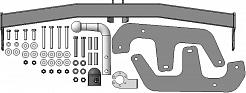 R103A Фаркоп АвстоСтандарт Renault Sandero 2008-2014 (оцинк. Шар)