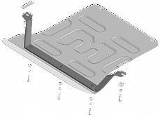 348605 Усиленная Защита заднего электромотора. 4 мм, Алюминий