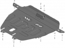 70709 Усиленная Защита картера Двигателя, КПП. 2 мм, Сталь.