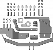 91008-A Фаркоп Motodor Kia Sorento c 2020; Hyundai Santa Fe 2021-2023 (оцинк. Шар)