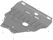 72601 Усиленная Защита картера Двигателя, КПП. 2 мм, Сталь.