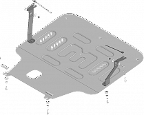 30715 Усиленная Защита картера Двигателя, КПП. 5 мм, Алюминий.