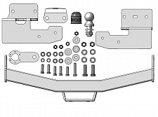 ZM303FE Фаркоп ZincaR ОЦИНКОВАННЫЙ Mitsubishi Pajero Sport II;III 2008-2016 2016-2021 (Оцинк. шар)