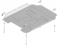 32533 Усиленная защита КПП. 5 мм, Алюминий.