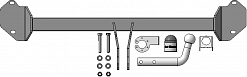 90204-A Фаркоп Motodor BMW X1 (F48) c 2015; X2 c 2018; Mini Clubman c 2015; Countryman c 2017 (оцинк. Шар)