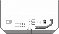90701-A Фаркоп Motodor Ford  Focus 2 Sedan 2004 - 2011 г.в. (оцинк. Шар)