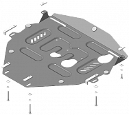 70809 Усиленная Защита картера Двигателя, КПП. 2 мм, Сталь.