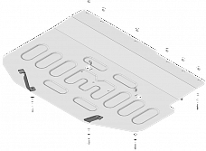 348609 Усиленная Защита топливного бака. 4 мм, Алюминий