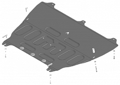 59014 Стандартная Защита картера Двигателя, КПП. 1,5 мм, Сталь.